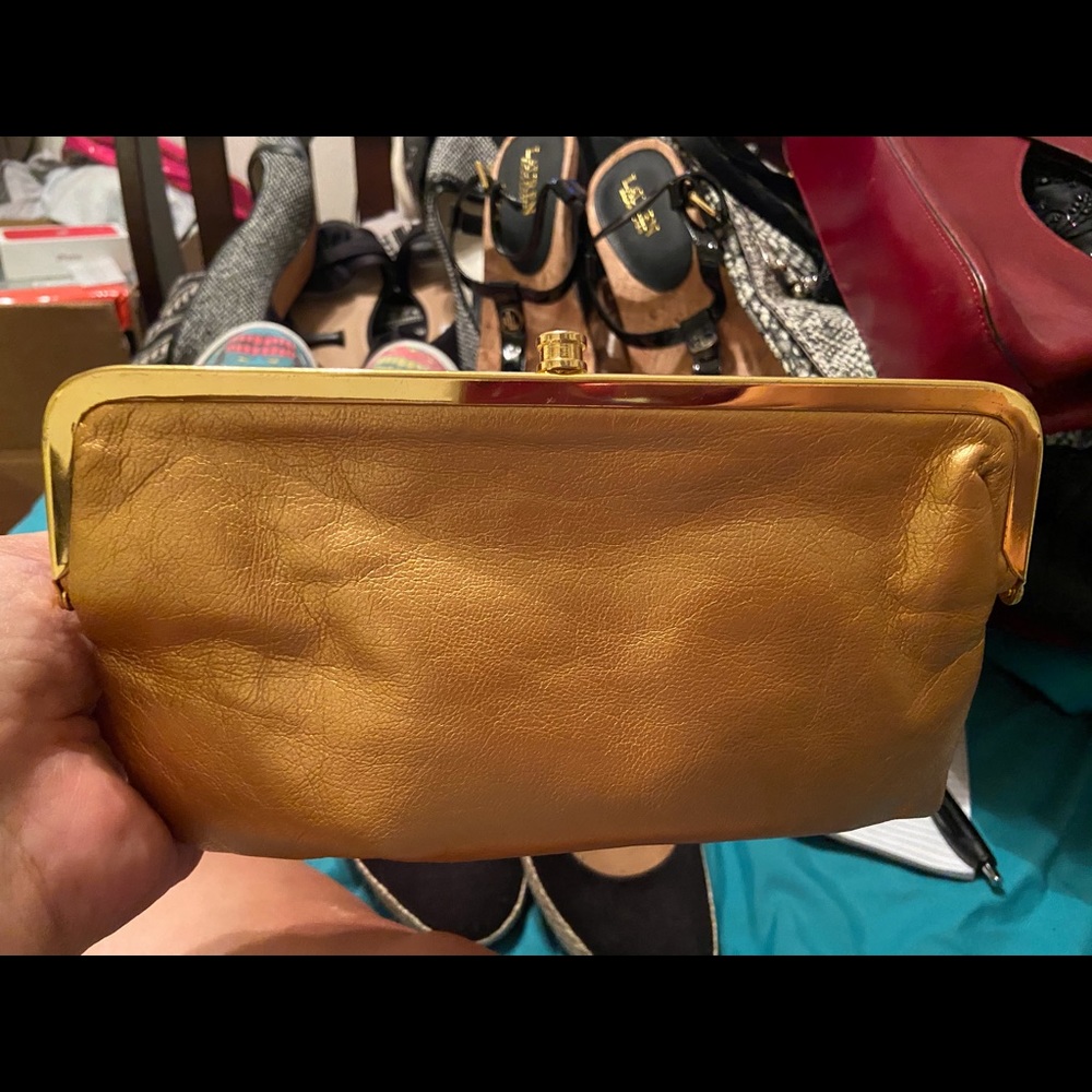 Sarah Jessica Bitten Gold Clutch